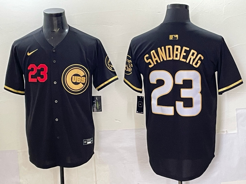 Men Chicago Cubs #23 Sandberg black Nike MLB 2025 Jersey 01->chicago cubs->MLB Jersey